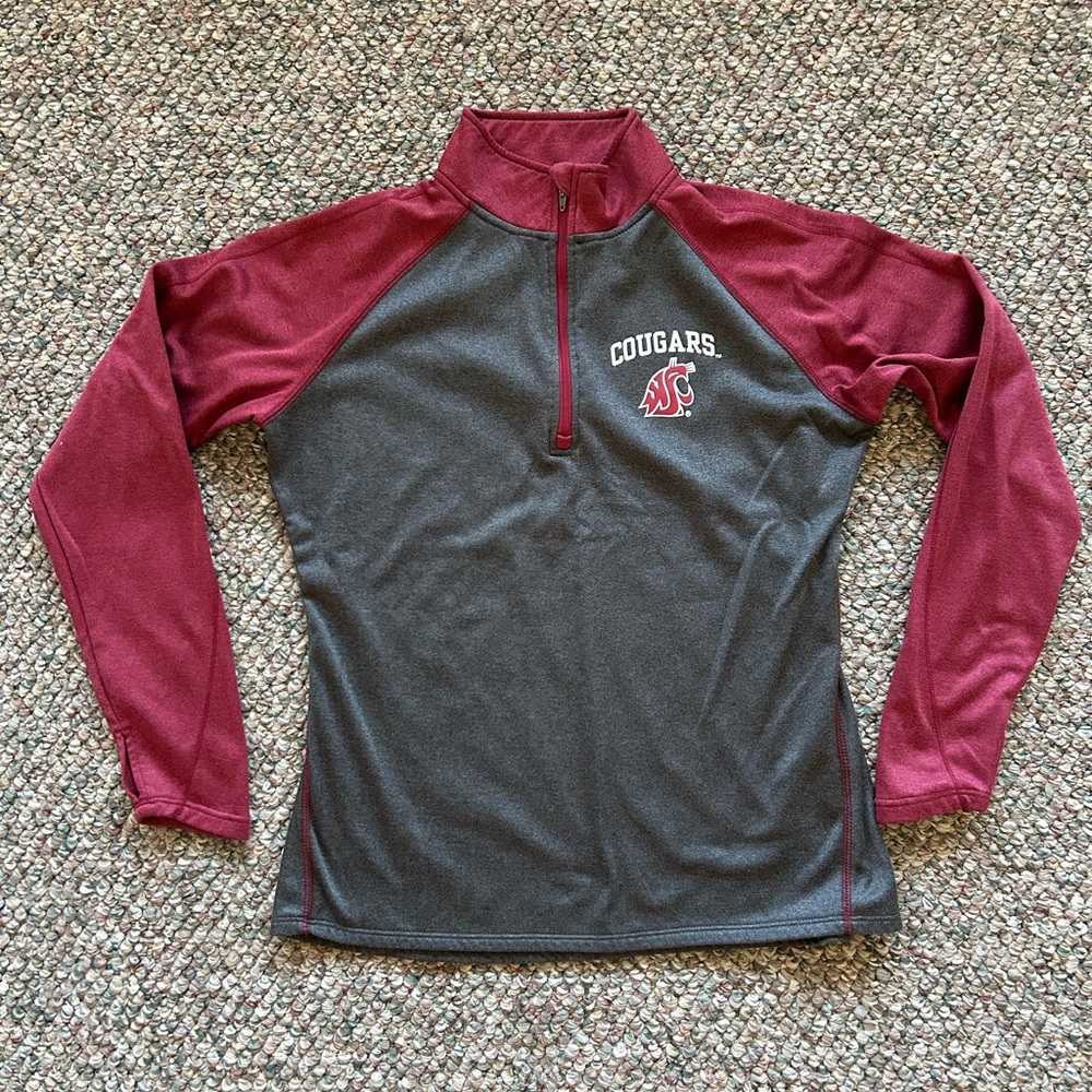 WSU COUGARS 1/4 zip long sleeve mid weight shirt. Size large.
